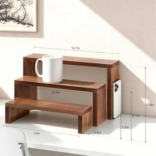 Miniatura 5 de Soporte para plantas con estante para escritorio, alféizar de ventana, encimera, soporte para suculentas, estante de escritorio de 3 niveles