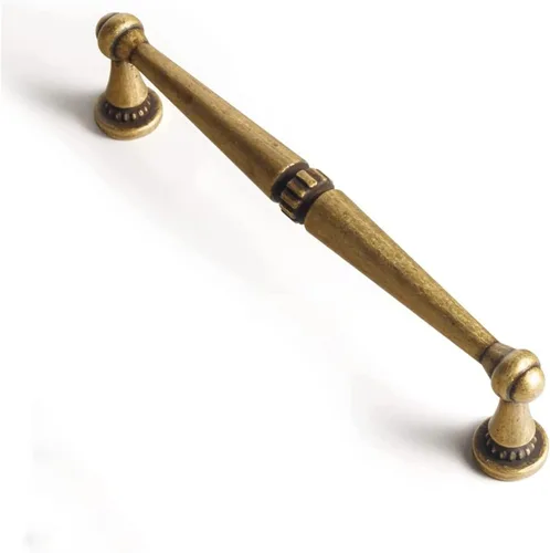 Goo-Ki Paquete de 6 tiradores de latón antiguo para cajones de cocina, tiradores de gabinete de latón vintage de 3.78 pulgadas, accesorios de