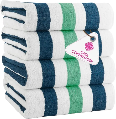 Miniatura 32 de CASA COPENHAGEN Juego de 6 toallas de palomitas de maíz, color azul polvoriento, 21.16 oz/m², 2 toallas de baño, 2 toallas de mano y 2 toallas