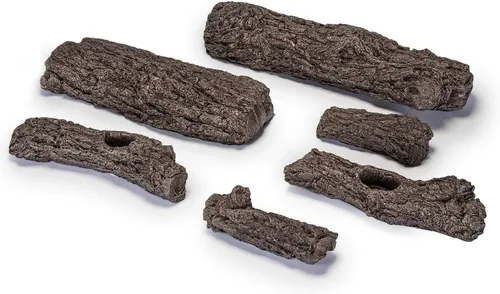 Miniatura 2 de Peterson Real Fyre - Juego de troncos de roble rústico de 24 pulgadas con quemador de llama doble G45 ventilado, luz de fósforo (gas natural)