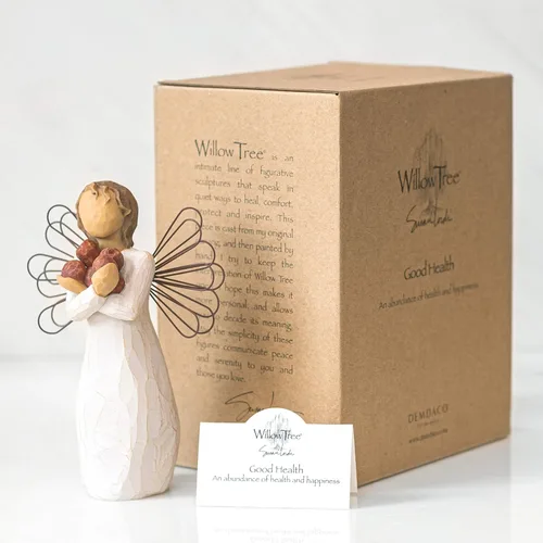 Miniatura 6 de Willow Tree Ángel de la buena salud, una abundancia de salud y felicidad, sosteniendo manzanas como símbolo de esperanza y curación, agradecimiento