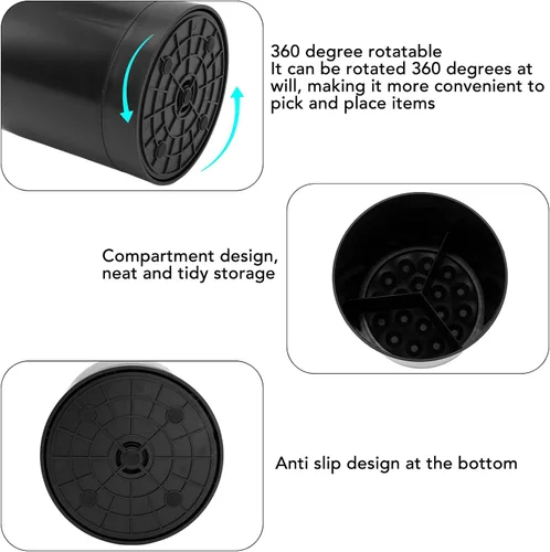Miniatura 6 de Soporte para utensilios de cocina para encimera, giratorio de 360°, organizador de almacenamiento de utensilios de cocina, contenedor de plástico