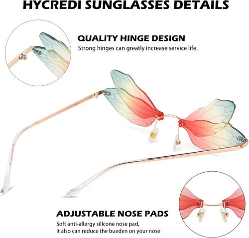 Miniatura 7 de Hycredi Gafas de sol de trébol irlandés del día de San Patricio, gafas de disfraz de duende de trébol de cuatro hojas verdes