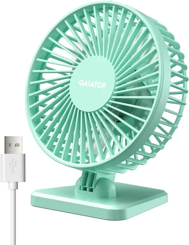 Miniatura 13 de Gaiatop - Ventilador de escritorio USB, pequeño pero potente, personal, portátil, silencioso, de 3 velocidades, ajustable, mini ventilador de mesa