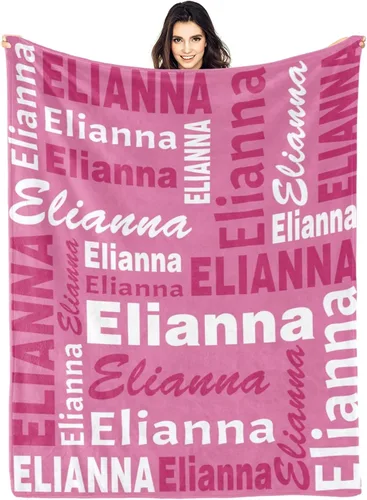 Miniatura 31 de Manta personalizada con nombre, manta personalizada con nombre, manta personalizada para adultos, niños y bebés, manta personalizada con monograma