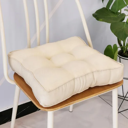 Miniatura 2 de Cojín cuadrado sólido de 16 pulgadas para silla, estilo tatami, cojín antideslizante y grueso, tapete suave para silla de oficina, cocina, comedor