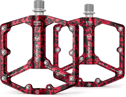 Miniatura 12 de Pedales de bicicleta de carretera/montaña - Pedales de bicicleta de 3 rodamientos - Pedales planos mecanizados CNC de 9/16 pulgadas con clavos