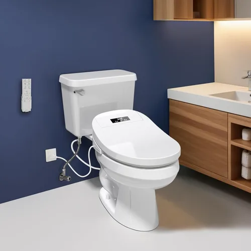 Miniatura 8 de Asiento de inodoro de bidé con asiento y agua ajustables con calefacción, secador de aire, tapa de cierre silencioso, control remoto inalámbrico