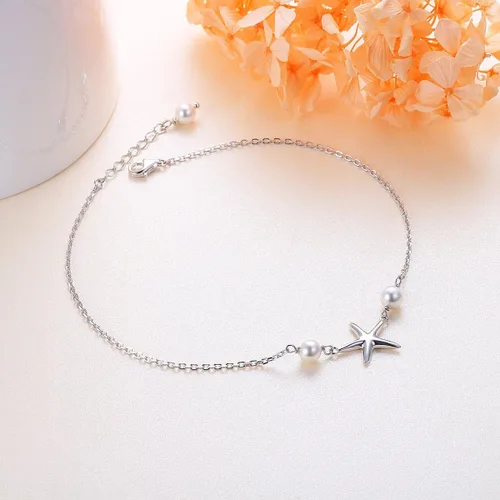 Miniatura 6 de ALPHM - Tobillera para de plata esterlina ajustable, para mujer