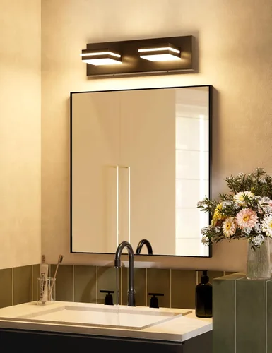 Miniatura 5 de VOLISUN 5CCT - Lámparas de baño regulables sobre el espejo, modernas lámparas de tocador de baño, cabezal giratorio de 360°, luces LED negras