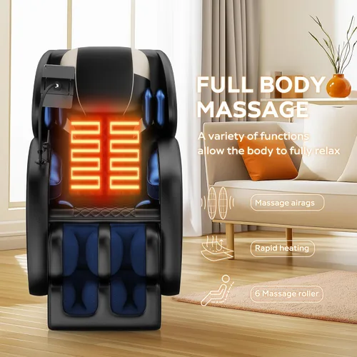 Miniatura 8 de Silla de masaje AnoYishev 2026 de cuerpo completo, sillón reclinable de masaje Shiatsu de gravedad cero con pista SL, escaneo corporal, 6 rodillos