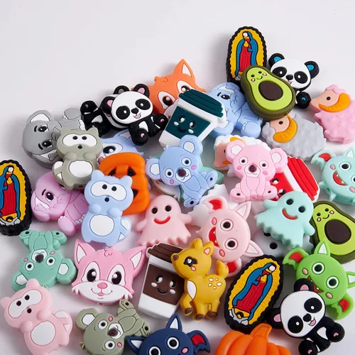 Miniatura 7 de 12 cuentas focales de silicona de animales para hacer llaveros con cuentas focales de ciervos para bolígrafos, pulseras de bricolaje, manualidades