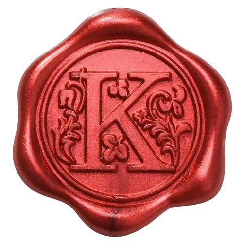 Miniatura 12 de Yoption 50 calcomanías adhesivas para sellos de cera con letra roja metálica, sellos de sobre, sellos de sobre, calcomanías de cera autoadhesivas