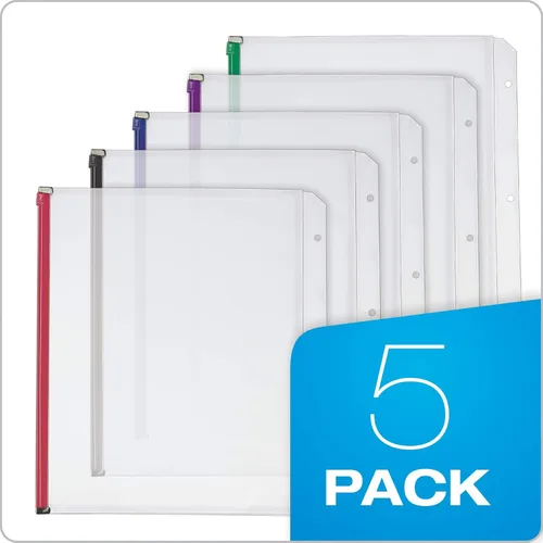 Miniatura 6 de Cardinal – Carpeta de bolsillo con cierre, expansible, 1/2 pulgadas, varios colores, 5 por paquete, Variados