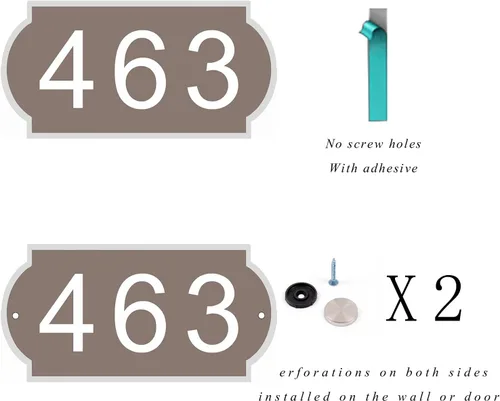 Miniatura 5 de Letrero de dirección personalizado para casa, placa de aluminio para número de casa, letrero de dirección horizontal, números de casa reflectantes