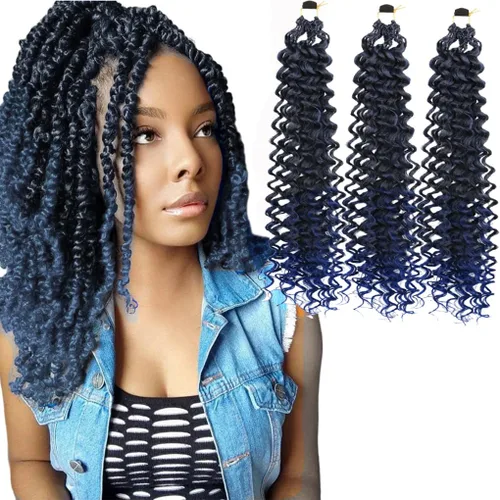 Miniatura 27 de 3 trenzas de ganchillo Passion Twist, cabello sintético preseparado para trenzar de 14 pulgadas, 3 paquetes de cabello trenzado pretrenzado