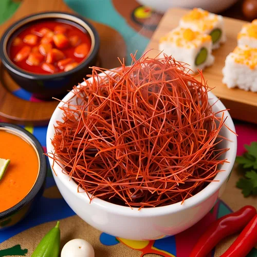 Miniatura 5 de Essential Spice Hilos de chile rojo seco, 1 libra, calor suave con sabor brillante y limpio, chiles finamente rallados para adornar, sopas, sushi