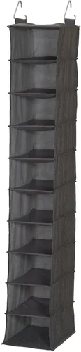 Miniatura 9 de Household Essentials Organizador de armario de plástico y mezcla de algodón estrecho colgante con 10 estantes de almacenamiento, mezclilla
