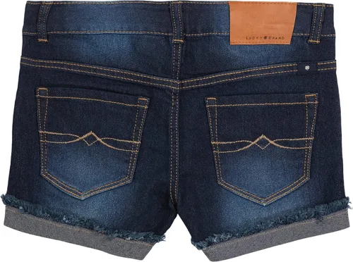 Miniatura 2 de Lucky Brand Pantalones cortos de mezclilla con puños para niña, jeans elásticos con 5 bolsillos, cintura de altura media a alta