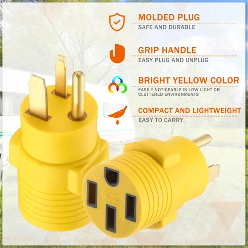 Miniatura 5 de Kanayu Adaptador de cargador EV compatible con NEMA 6-50P a 14-50R 50 Amp 3 clavijas enchufe de soldador a conector de carga de 4 clavijas