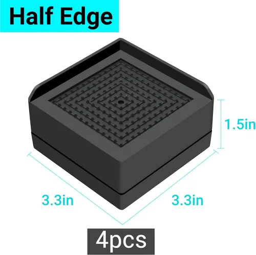 Miniatura 2 de Flechazo Paquete de 8 elevadores de muebles para cama, 2 o 4 pulgadas, resistentes, ajustables, con alfombrillas antideslizantes para cama