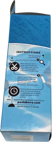 Miniatura 4 de Kit de parches de reparación de vinilo con pegamento de 4 oz. Funciona bajo el agua Incluye 24 parches de revestimiento de piscina