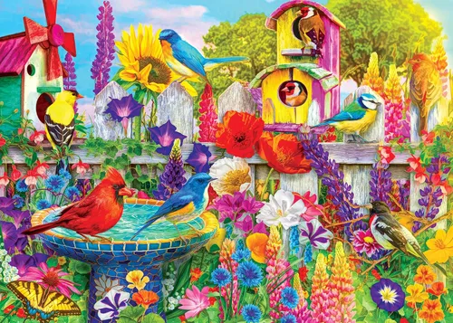 RoseArt - Kodak Premium - Bird Bath Garden - Rompecabezas de 3000 piezas para adultos