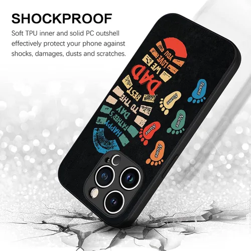 Miniatura 5 de Fundas de teléfono personalizadas para papá y niños, huellas compatibles con iPhone 15, 14, 13, 12, 11 Pro Max, Samsung Galaxy S23 S22 S21 S20