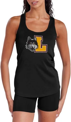 Miniatura 394 de Camiseta deportiva sin mangas oficial de NCAA Collegiate para mujer, con espalda cruzada, colección con logotipo primario