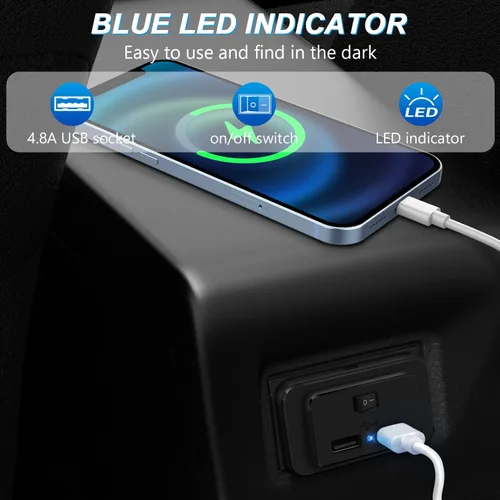 Miniatura 5 de Interruptor de encendido/apagado RV salida USB 4.8A 12V 24V doble toma de corriente USB cargador de pared enchufe para autobús barco ATV vehículo