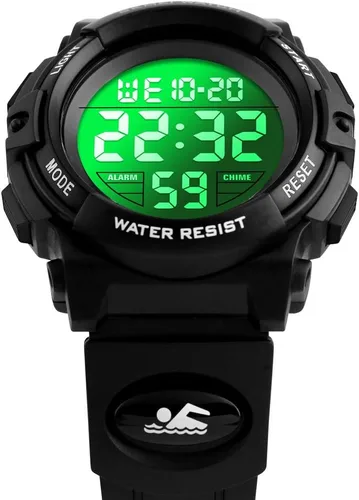 Miniatura 9 de FIZILI Reloj digital deportivo impermeable para niños, reloj despertador de 1224 H, cronómetro, calendario de 3 a 15 años, reloj de pulsera