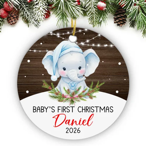 Miniatura 10 de Adorno personalizado de segunda Navidad de pingüino bebé 2026, regalo de decoración de pingüino bebé para bebés recién nacidos, nombre personalizado