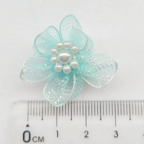 Miniatura 4 de Chenkou Craft Mix Lots - 40 lazos de organza de 1.102 in con cuentas para manualidades de boda (A0020))