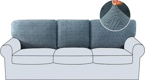 Miniatura 16 de H.Versailtex 2025 Fundas de sofá Jacquard para sofá de 3 cojines, 1 pieza de fundas elásticas para sofá, protector de muebles antideslizante, suave