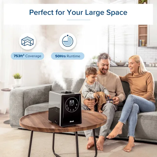 Miniatura 4 de LEVOIT LV600HH - Humidificador ultrasónico de rociada cálida y fría de 6L, humidificación rápida para dormitorio grande, difusor de aceite esencial