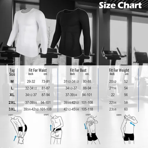 Miniatura 7 de MISS MOLY Men's Compression Shirts Long Sleeve Shapewear Body Shaper Slimming Undershirt