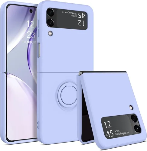 Miniatura 12 de GaoBao Funda protectora para Samsung Galaxy Z Flip 3 5G, Galaxy Z Flip 3 5G de 6.7 pulgadas, silicona líquida de gel suave, a prueba de golpes, Negro