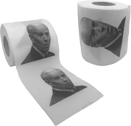 Joe Biden - Papel higiénico, divertido y político, regalo de mordaza Biden TP, paquete de 2