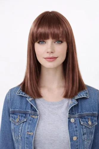Miniatura 17 de Peluca de cabello humano lacio rubio 613 de 15 pulgadas con flequillo, sin pegamento, sin encaje frontal, Yaki Bob para mujer