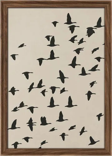 Miniatura 222 de MUDECOR Lienzo enmarcado prémium para pared, pinos nevados en bosque de invierno, ilustraciones modernas, arte contemporáneo, escénico, divertido