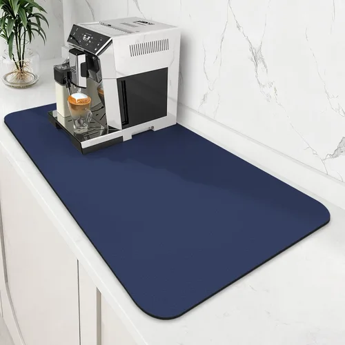 Miniatura 30 de WISELIFE Tapete de café súper absorbente para secar platos, accesorios de barra de café, combina con máquina, tapetes de secado grandes para Negro