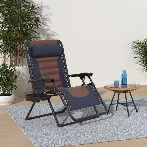 Miniatura 2 de Best Choice Products Silla acolchada de gravedad cero de gran tamaño, reclinable plegable para patio al aire libre, tumbona antigravedad XL