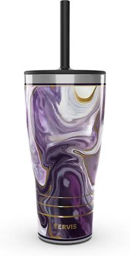 Miniatura 10 de Tervis Marble - Alexandrite hecho en Estados Unidos Vaso aislado de doble pared para viajes mantiene las bebidas frías y calientes, 16 onzas, Clásico