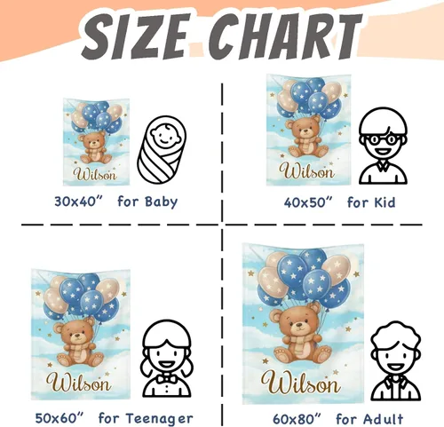 Miniatura 5 de Manta de bebé personalizada para niños y niñas, manta de bebé personalizada ultra suave y acogedora con nombre para niños pequeños, manta de cama