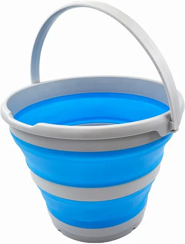Miniatura 8 de SAMMART Cubo de plástico plegable de 10 L (2.6 galones), bañera redonda plegable, cubo de agua portátil para pesca, bote de agua para exteriores