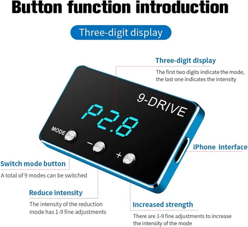 Miniatura 2 de Controlador de respuesta del acelerador JINKEY, controlador de acelerador de 9 unidades 9 modos acelerador electrónico de carreras para DODGE