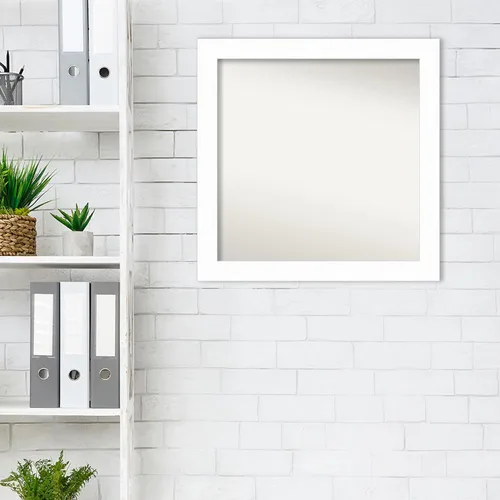 Miniatura 5 de Amanti Art Espejo de baño blanco para sobre el fregadero, 24 x 24 pulgadas, hecho a medida, espejo de tocador cuadrado blanco estrecho, marco