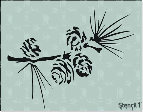 Miniatura 14 de Stencil1 Plantilla de ramas de acebo y hoja perenne – Plantilla de invierno reutilizable para manualidades, decoración de vacaciones, pintura sobre
