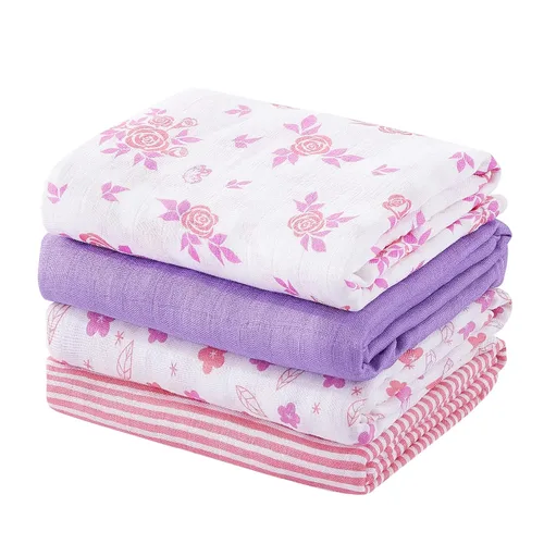 Miniatura 6 de Viviland Mantas de Muselina para Envolver, Envolturas para Niños y Niñas, Mantas de Recepción para Bebés Transpirables y Suaves con la Piel