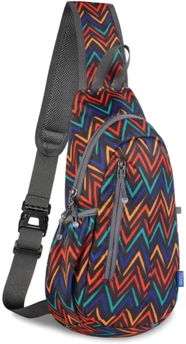Miniatura 27 de TITECOUGO Bolso bandolera pequeño, mochila cruzada ligera para hombres y mujeres, bolsa de hombro para deportes y exteriores Azul marino/azul